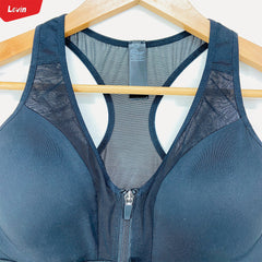 Womens Zip Front Sports Bra